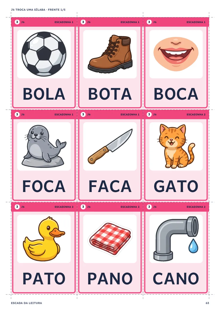 Folha do jogo 6: Troca Uma Sílaba